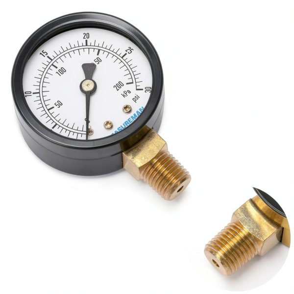 MEASUREMAN Pressure Gauge 0-30psi Brass Body Dial 2-1/2" NPT-6