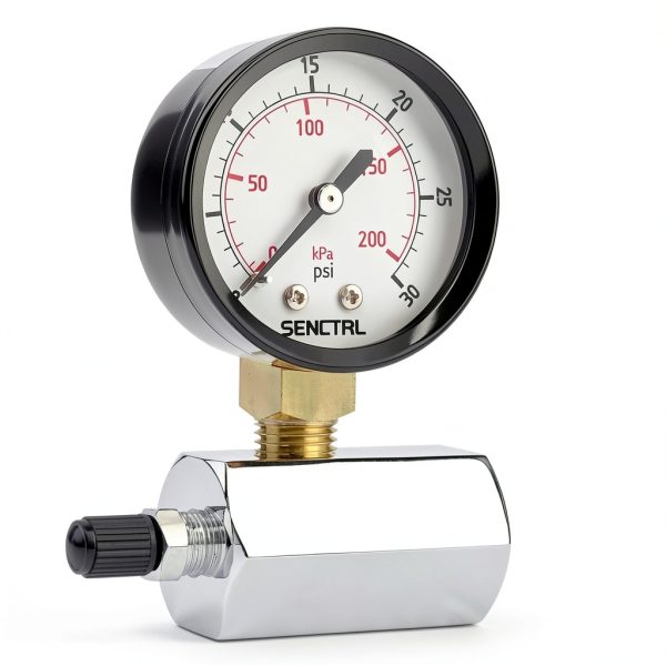 SENCTRL Chrome Plated Steel Pressure Gauge with 2" Dial 0-100 Psi Dual-4