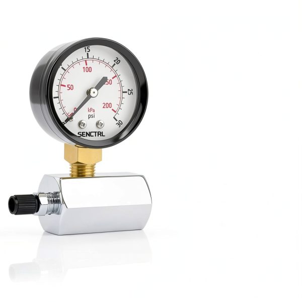 SENCTRL Chrome Plated Steel Pressure Gauge with 2" Dial 0-100 Psi Dual-1