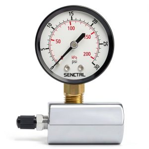 SENCTRL Chrome Plated Steel Pressure Gauge with 2" Dial 0-100 Psi Dual-0