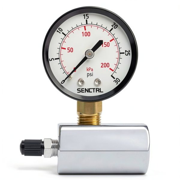 SENCTRL Chrome Plated Steel Pressure Gauge with 2" Dial 0-100 Psi Dual-0