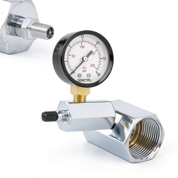 SENCTRL Chrome Plated Steel Pressure Gauge with 2" Dial 0-100 Psi Dual-2