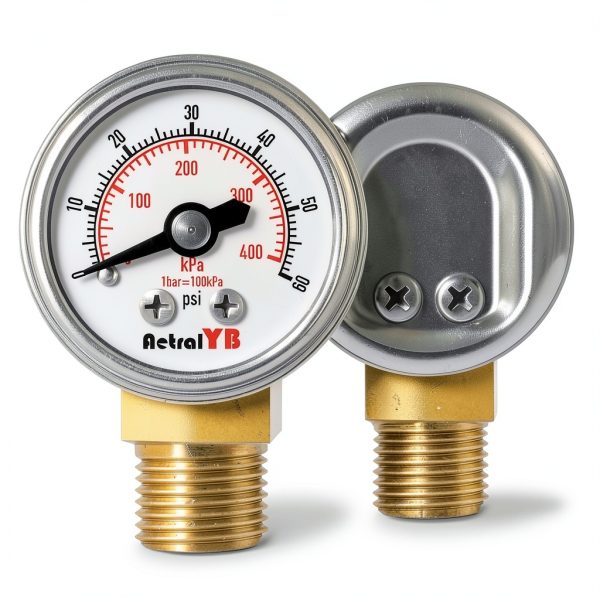 AetralYB 1-Inch Mini Pressure Gauge Stainless Brass Dual Scale-0