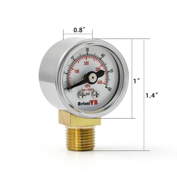 AetralYB 1-Inch Mini Pressure Gauge Stainless Brass Dual Scale-4
